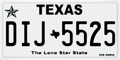 TX license plate DIJ5525