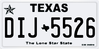 TX license plate DIJ5526