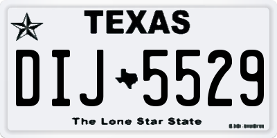 TX license plate DIJ5529