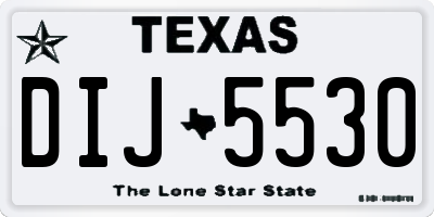 TX license plate DIJ5530