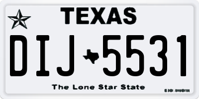 TX license plate DIJ5531