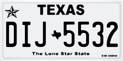 TX license plate DIJ5532