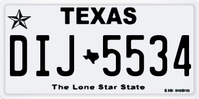 TX license plate DIJ5534