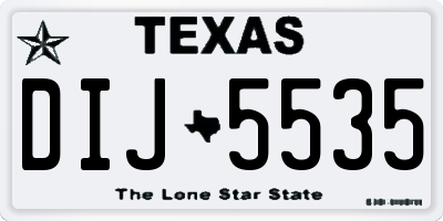 TX license plate DIJ5535