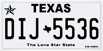 TX license plate DIJ5536