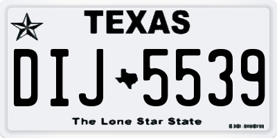 TX license plate DIJ5539