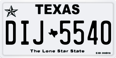 TX license plate DIJ5540