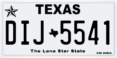 TX license plate DIJ5541