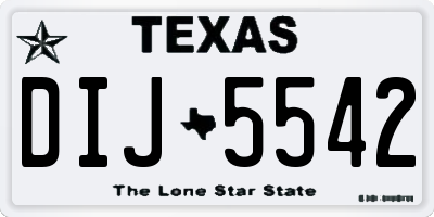 TX license plate DIJ5542