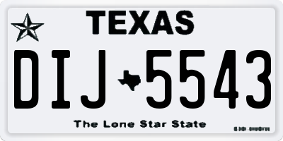 TX license plate DIJ5543