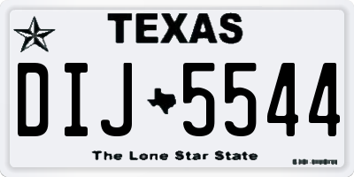 TX license plate DIJ5544
