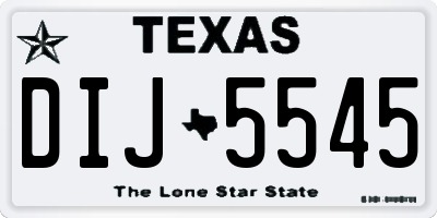 TX license plate DIJ5545