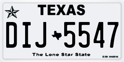 TX license plate DIJ5547