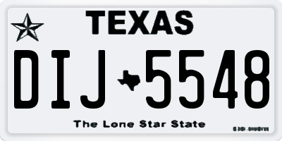 TX license plate DIJ5548