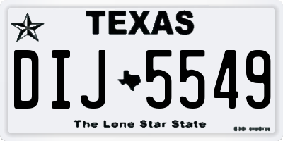 TX license plate DIJ5549
