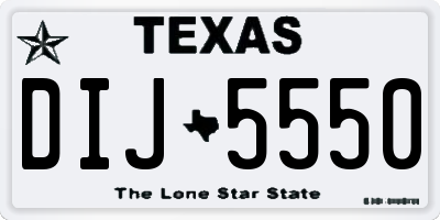 TX license plate DIJ5550
