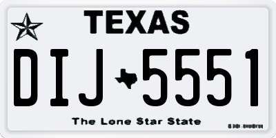 TX license plate DIJ5551