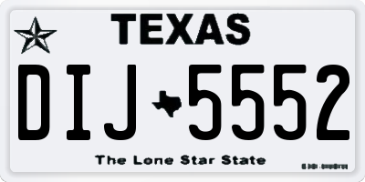 TX license plate DIJ5552