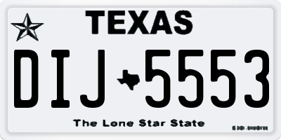 TX license plate DIJ5553