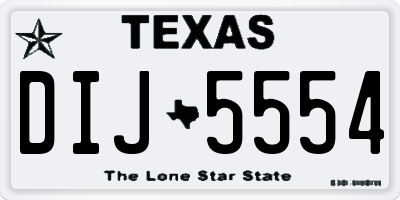 TX license plate DIJ5554