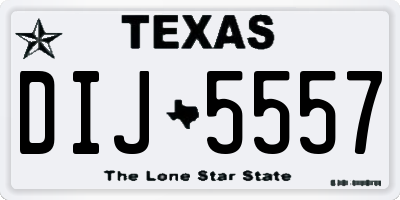 TX license plate DIJ5557