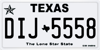 TX license plate DIJ5558