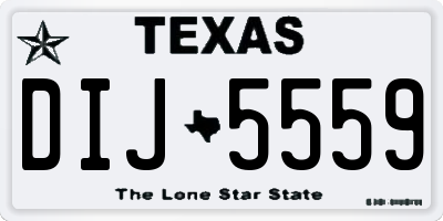 TX license plate DIJ5559