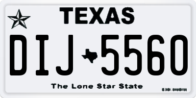 TX license plate DIJ5560