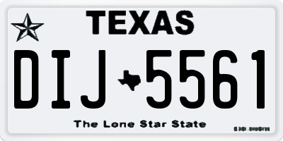 TX license plate DIJ5561