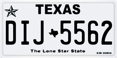 TX license plate DIJ5562