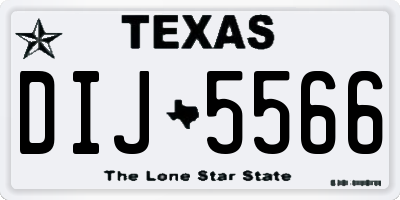 TX license plate DIJ5566