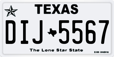 TX license plate DIJ5567