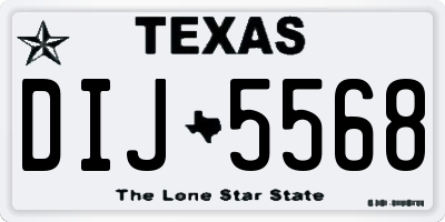 TX license plate DIJ5568