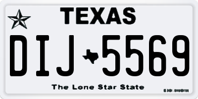 TX license plate DIJ5569