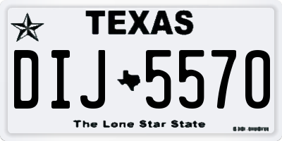 TX license plate DIJ5570