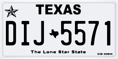 TX license plate DIJ5571