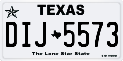 TX license plate DIJ5573