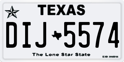 TX license plate DIJ5574