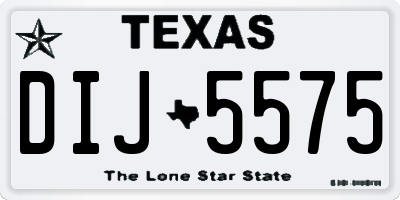 TX license plate DIJ5575