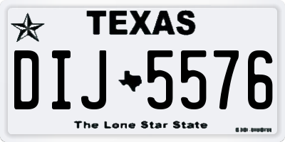 TX license plate DIJ5576