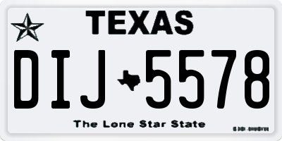 TX license plate DIJ5578