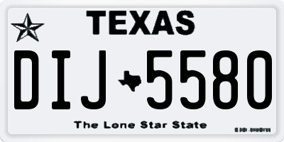 TX license plate DIJ5580