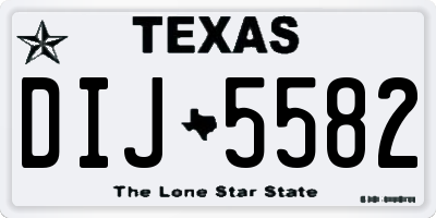 TX license plate DIJ5582