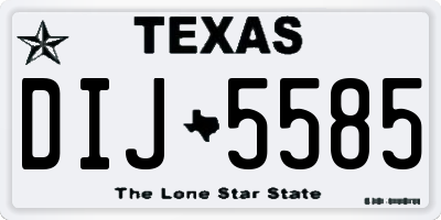 TX license plate DIJ5585