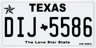 TX license plate DIJ5586