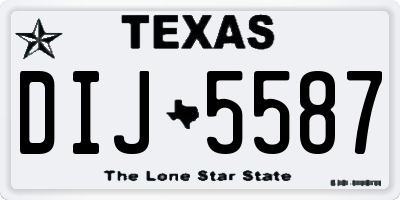 TX license plate DIJ5587