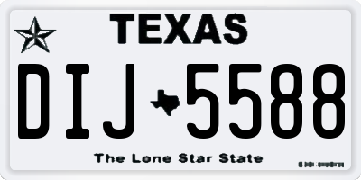TX license plate DIJ5588