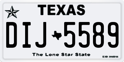 TX license plate DIJ5589