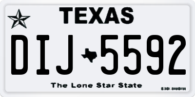 TX license plate DIJ5592