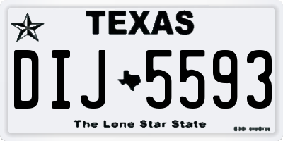 TX license plate DIJ5593